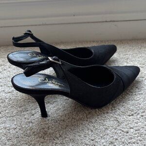 Vintage Cole Haan Collection Made in Italy Elegant Black Slingback Heels